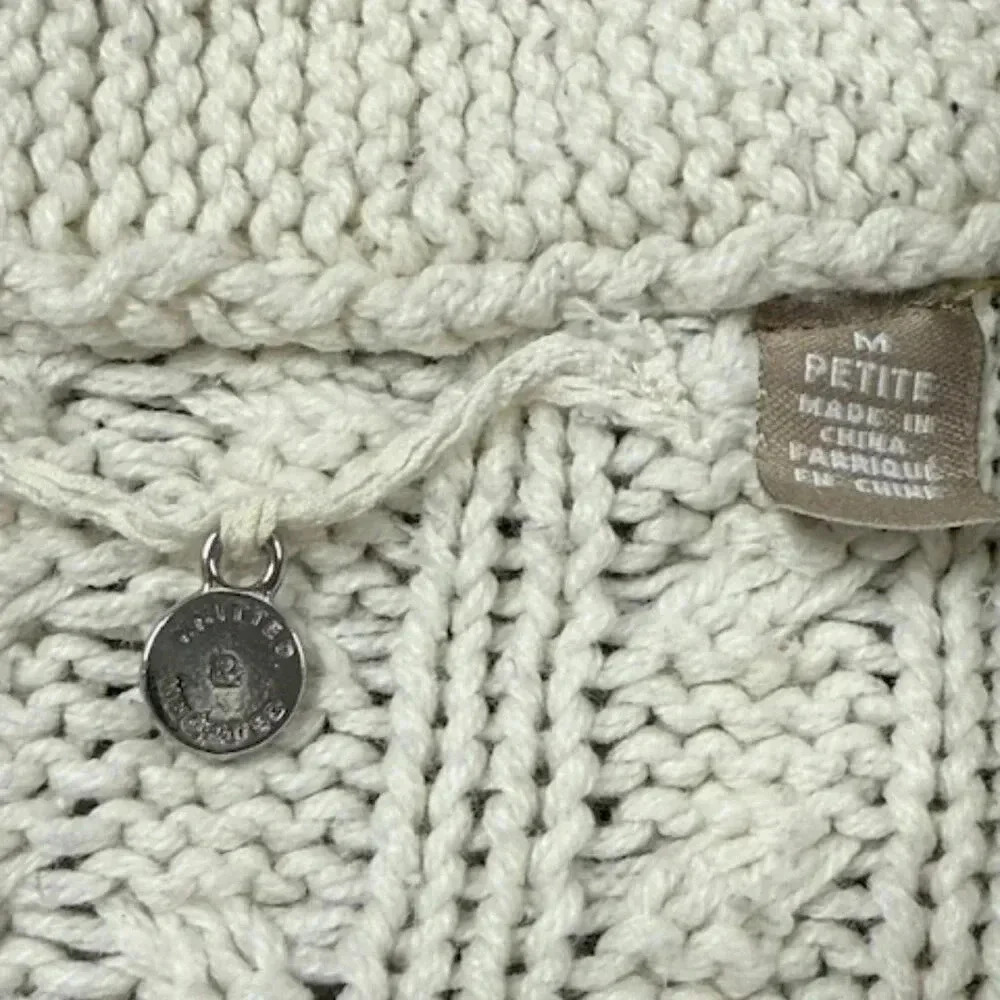 Knitted & Knotted Ribboned Cables Sweater Medium Cable Knit Ribbon Anthropologie - Picture 5 of 11
